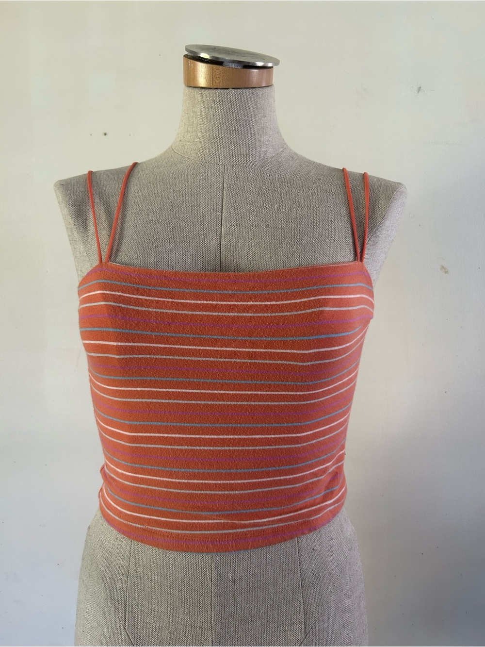 Arizona Jean Company Coral Striped Double-Strap Knit Cami